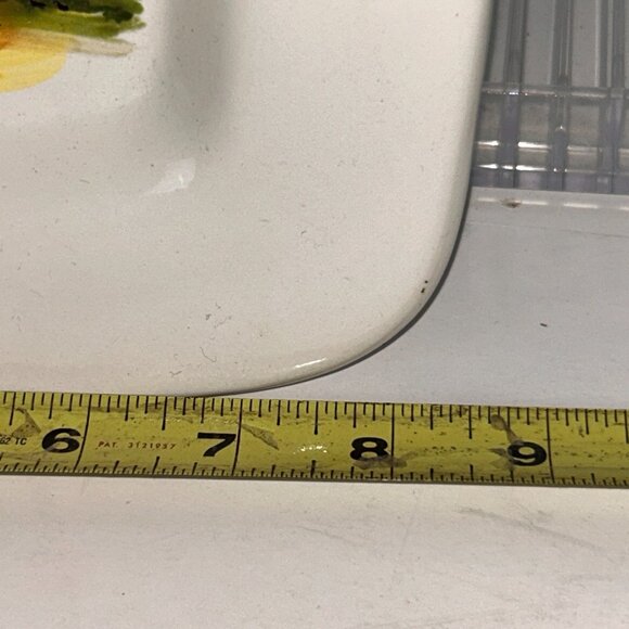 Italian Handpainted Faience Pottery Square Plate Grape Crushing 8.5" NOTE - Picture 4 of 9